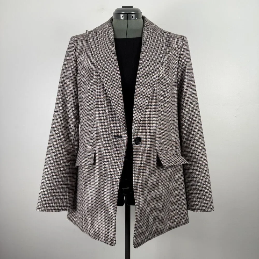 Talbots Oversized Boyfriend Blazer – Academia Preppy Style, Cotton Wool Jacket - Picture 12 of 15